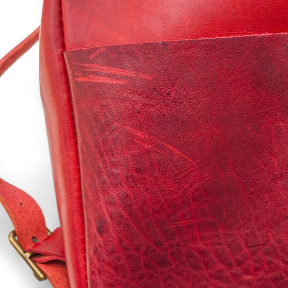 Embrazio Revival Small Handmade Leather Backpack – Red - Picture 15 of 16